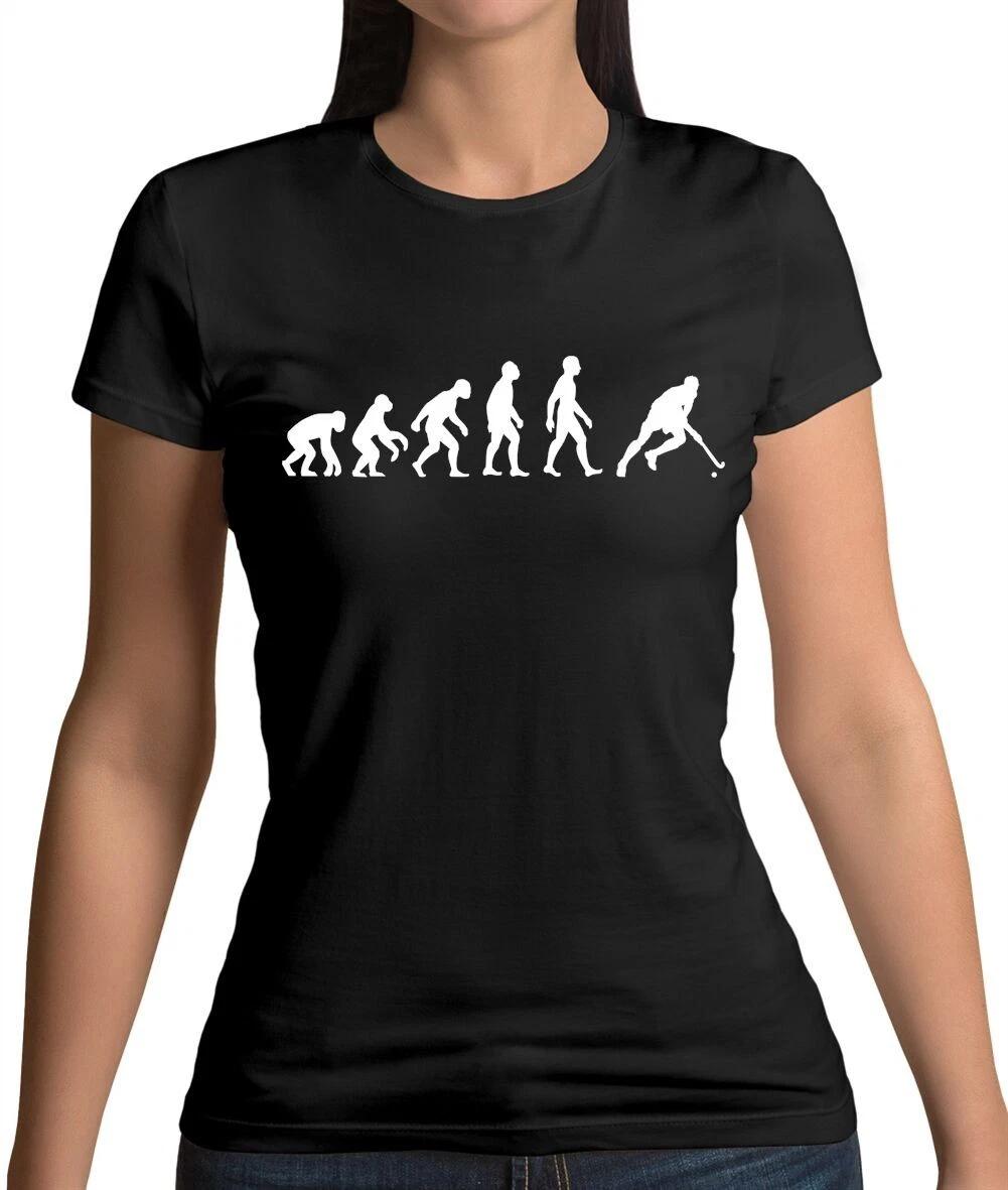 Evolution of Man Field Hockey - Womens T-Shirt - Player Play Love Team Equipment L