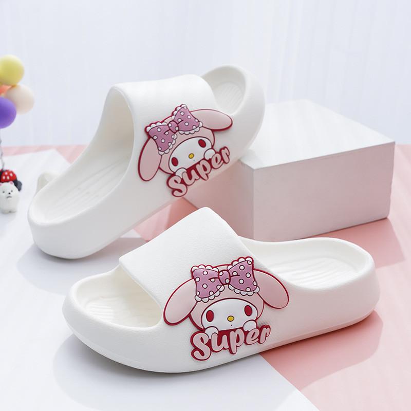 Pink Cartoon Style Summer Girls Slippers Breathable Soft Eva Material Indoor Home Use