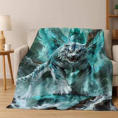 26 Style Wild Animal Tiger Beast Cartoon Flannel Blanket,Warm Cozy Soft Throw Blanket for Home Bedroom Bed Sofa Picnic Cover Kid