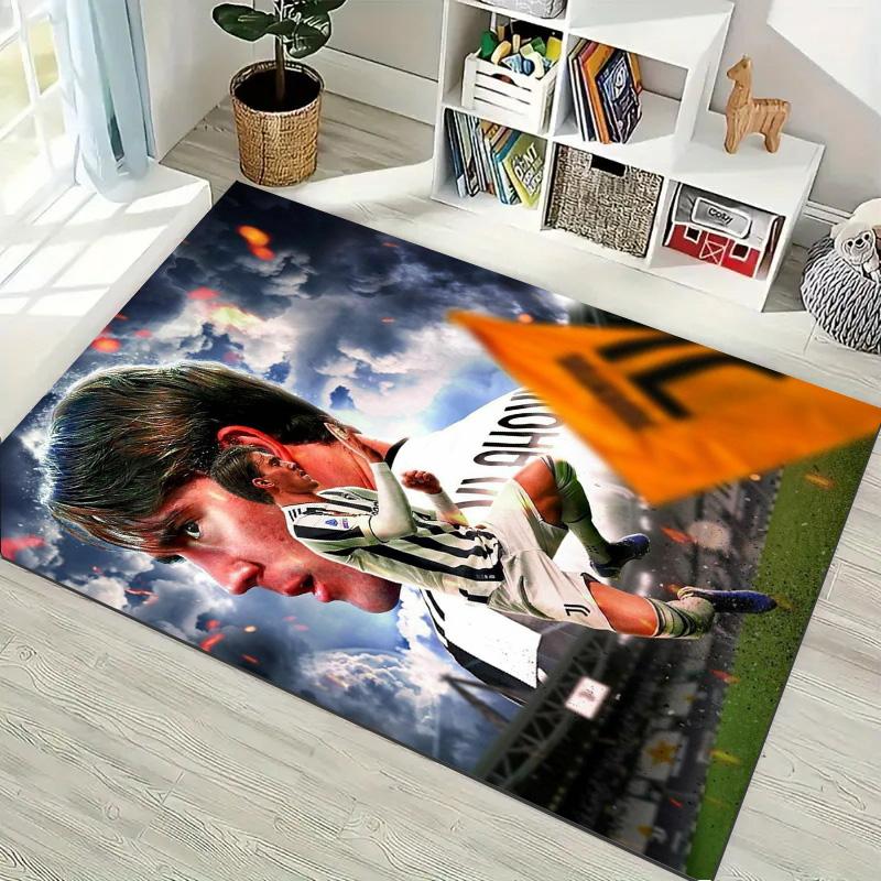 Juventus Football Player Stadium Storm Art Print Area Rug Non‑Slip Rectangular Floor Mat Soccer Fan Home Decor Rug for Gaming Room Living Bedroom