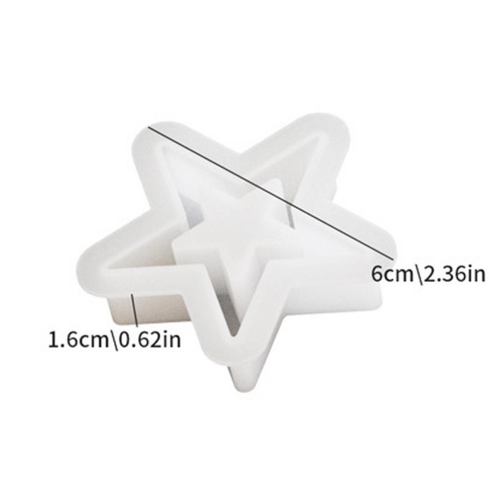 Silicone Star Mould Star Resin Molds Desktop Ornament Silicone Mould Hollow Star Shaped Mold Festive Candle Mold for Crafting