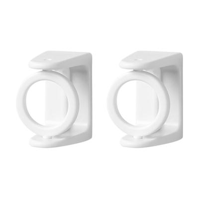 (Nikita) Self Adhesive Curtain Rod Holder 360° Swivel Ring Adjustable No Drilling Curtain Rod Bracket For Kitchen Bathroom Hotel