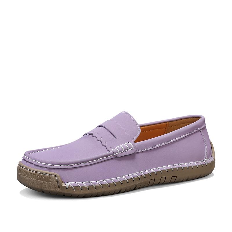 Hand-stitched Women Casual Shoes Loafers Slip On Driving Shoes Moccasins Women Flats Shoes