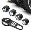 Car Tire Valve Cap Wheel Stem Cover with Wrench KeyChain For B7 B6 B5 Golf 4 5 6 Polo Passat CC Jetta Mk6 Tiguan Gol Cross