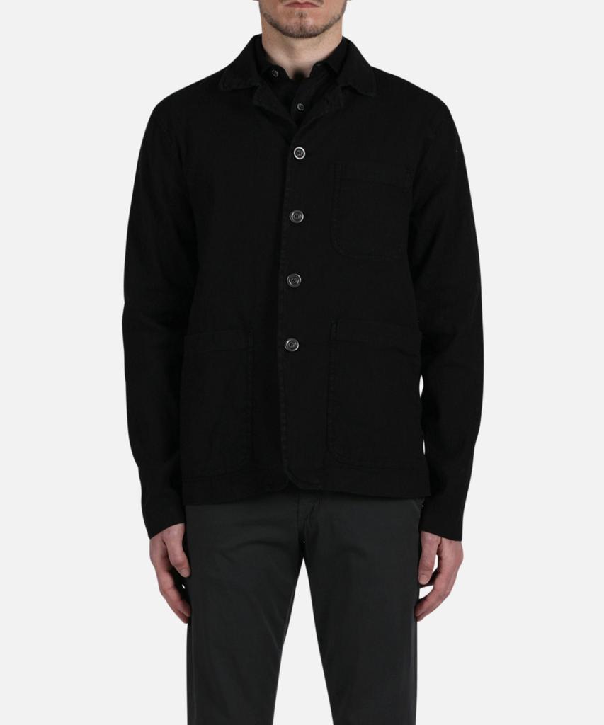 Panicale Black Cotton Linen Jacket