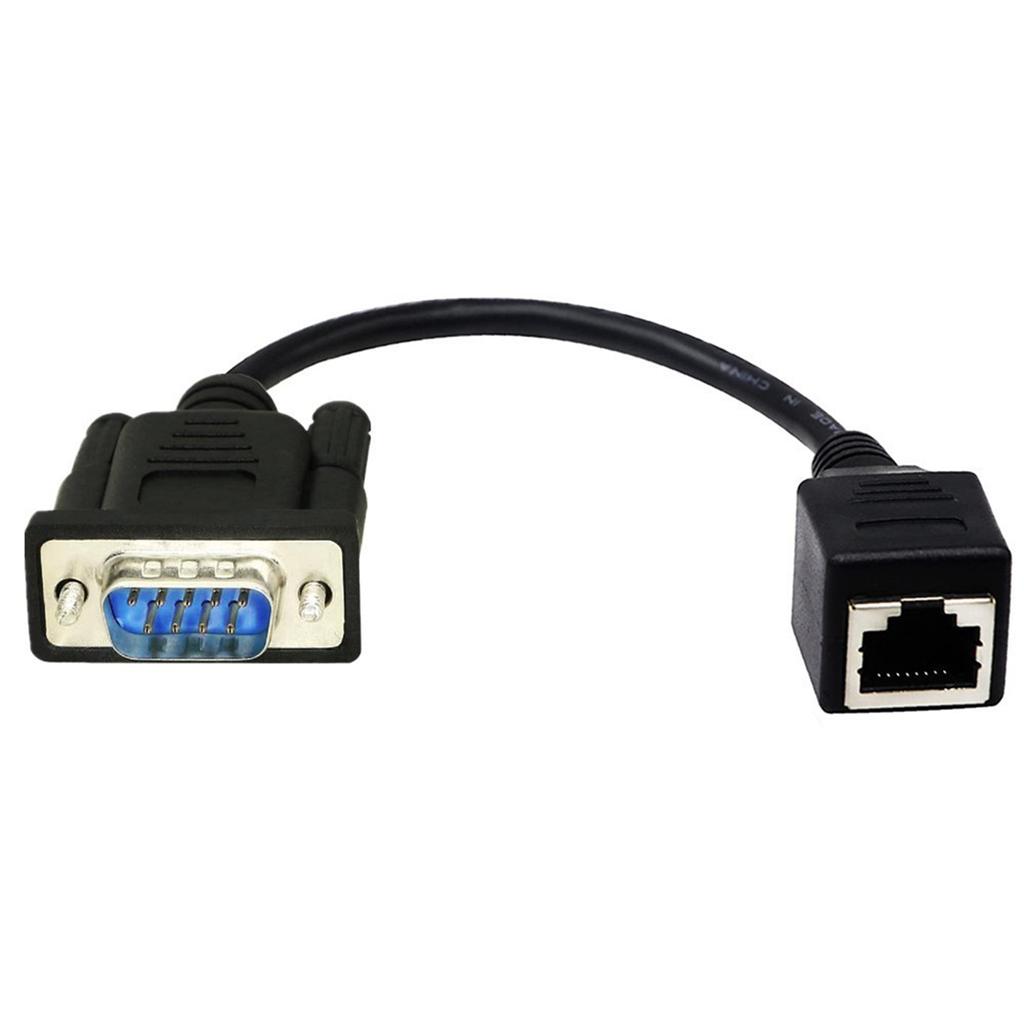 DB9 RS232 Male Female to RJ45 Female Port Ethernets CAT5 Couplers Extenders Adapters DB9 9Pin Connectors 15cm