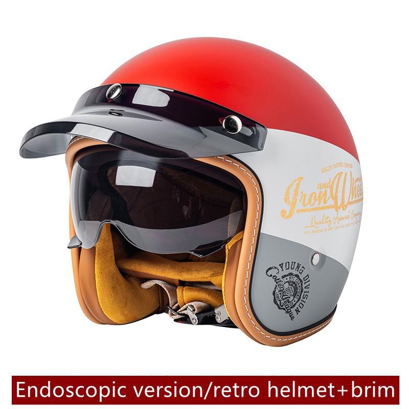 C500 White Competitive Motorcycle Helmet New National Standard Locomotive Lightweight Street Three-quarters Retro Half