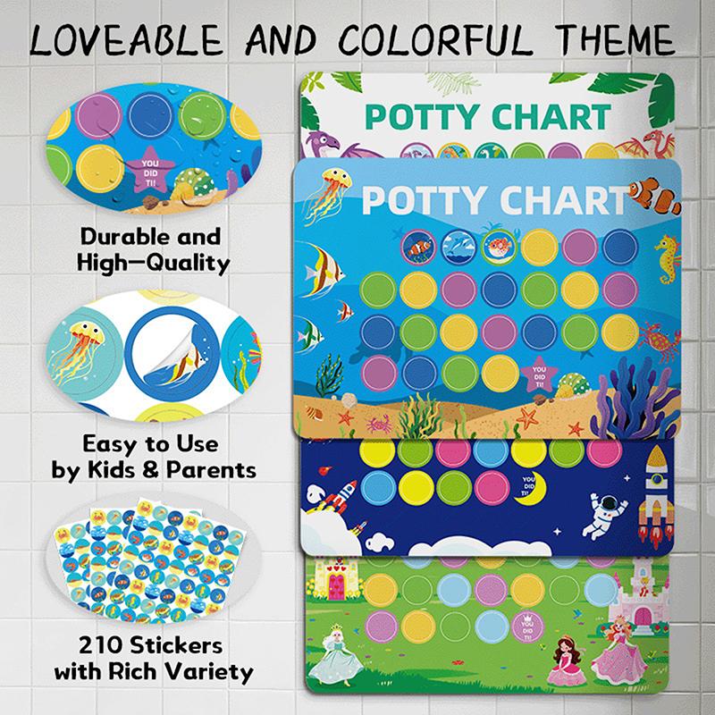 Reward Stickers Toilet Habits Potty Training Sticker Chart Matching Wall Hang Montessori Early Education For Kids Gifts