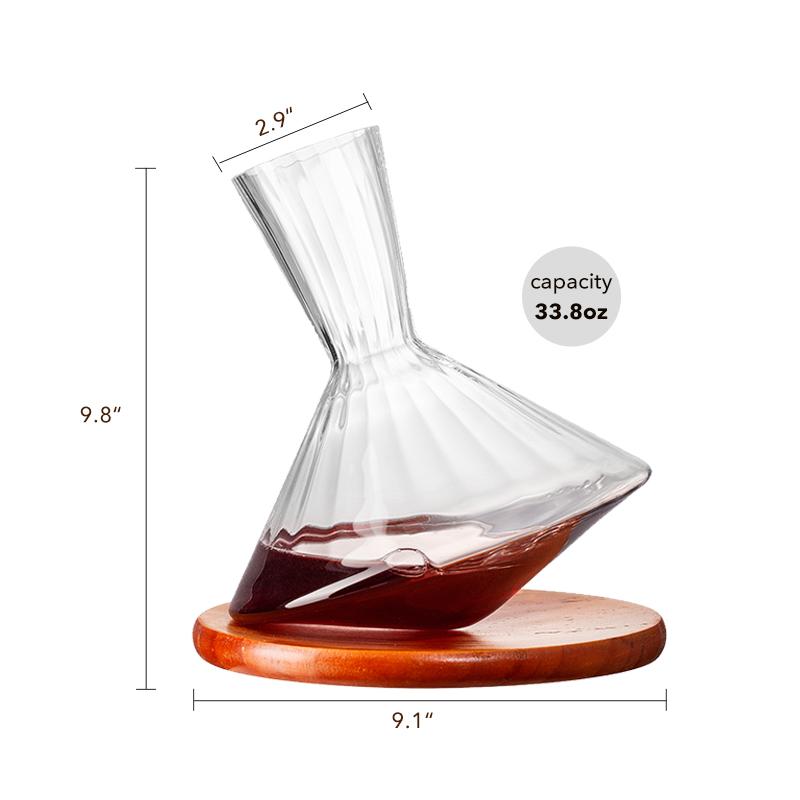 Creative Spinning Tumbler Style Red Wine Decanter  33.8(fl.oz) - Hand Blown Lead-free Crystal Glass Red Wine Carafe Wine Gift