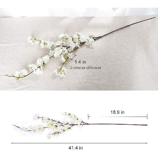 Cherry Blossom Branches Fake Flowers Décor, Artificial Cherry Blossom Tree 40 Inches 4PCS