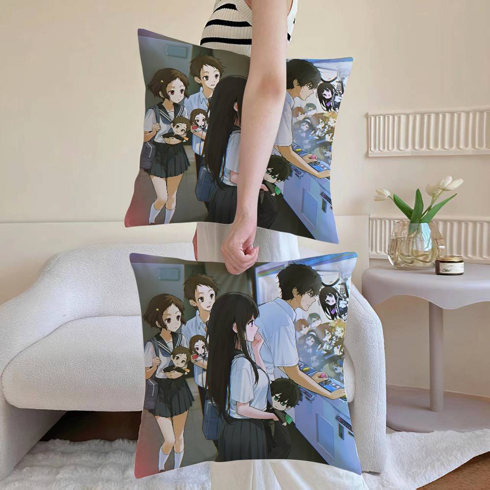 Anime H-hyouka Kissenbezug Unsichtbarer Reißverschluss Seidig Sofa Kissenbezug