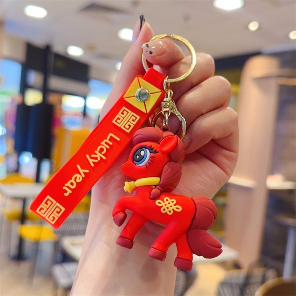Hängeornament Pferdeanhänger Schlüsselanhänger PVC Rucksack Schlüsselanhänger Niedlicher Pony Schlüsselanhänger Geschenk