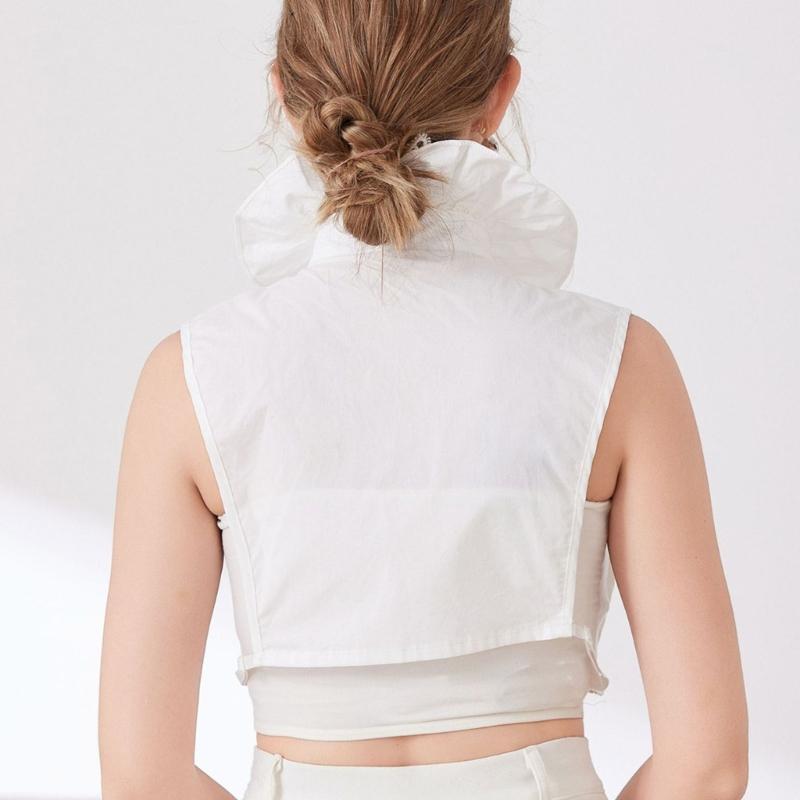 Elegant Ruffle Lace Detachable Collar False Collar Decorative Shawl Half Shiirt Fashion Neck Accessory For Office Women