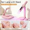 LINMANDA Handheld Nail Lamp Portable LED Nail Lamp with Stand Rechargeable Suitable for Gel Nail Polish and DIY Nail Art