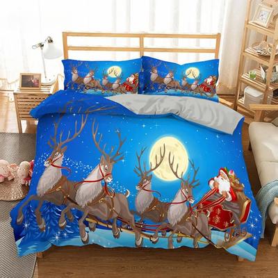 3D-gedrucktes Frohe Weihnachten Bettwäsche-Set Queen/Twin/King Size Weihnachtsdekoration Zuhause Bettwäsche mit Bettwäschekissen