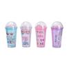 Water bottle summer simple creative digital plastic cup double vacuum cute student straw cup portable gift crushed ice cup