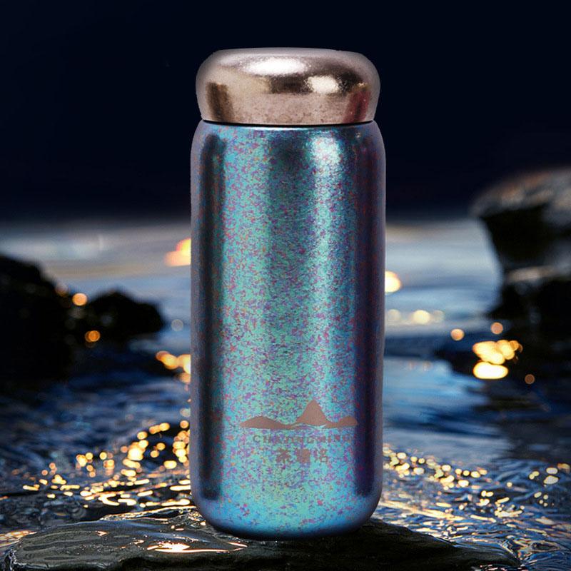 Mini Thermos Cup for Women,Double Layer Pure Titanium Vacuum Flasks,Gift,Small Drinkware,Fresh-keeping,Pocket Water Bottle,200ml 200ml зелёный