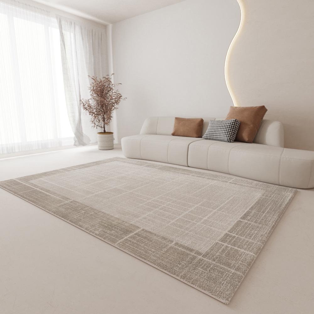 Cream Plush Non-Slip Luxury Living Room Carpet - Dirt-Resistant and Easy Care, 2024 Edition.