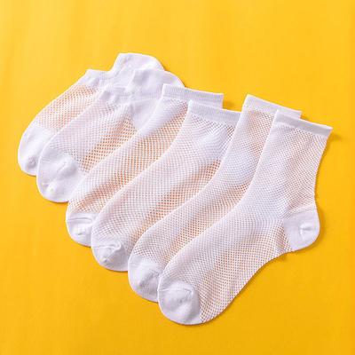 Socks Men's Cotton Midsole Summer Mesh Socks Thin Women's Short Tube Mesh Breathable Sweat Absorbing White Boat Socks