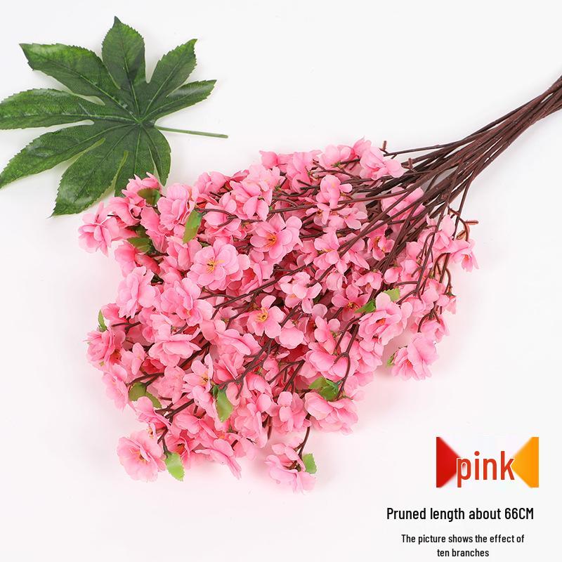 Artificial Cherry and Peach Blossom Branches for Indoor/Outdoor Decoration, Wedding Decor, Pear Flowers, Faux Silk Ceiling Rattan