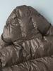 Drawstring Slim-Fit Cotton Jacket Winter Hooded Zipper Cotton Jacket Comfortable and Warm Outerwear