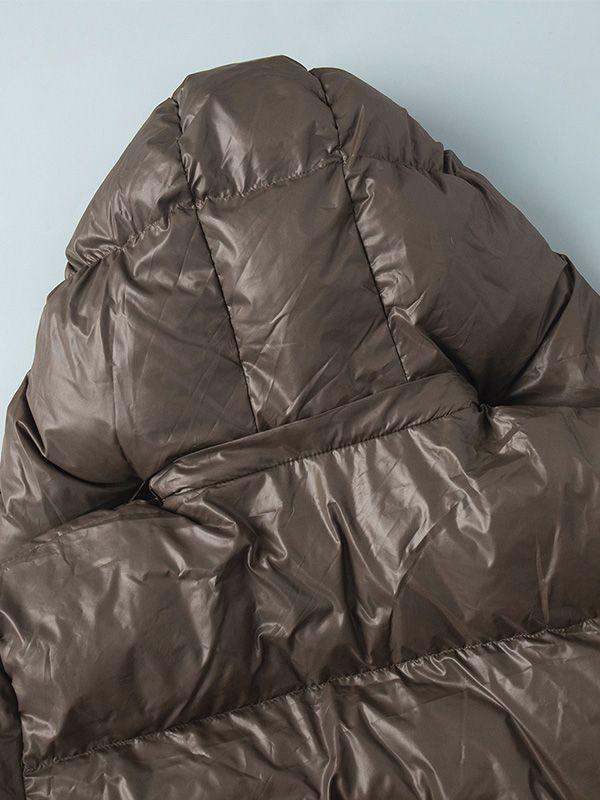 Drawstring Slim-Fit Cotton Jacket Winter Hooded Zipper Cotton Jacket Comfortable and Warm Outerwear