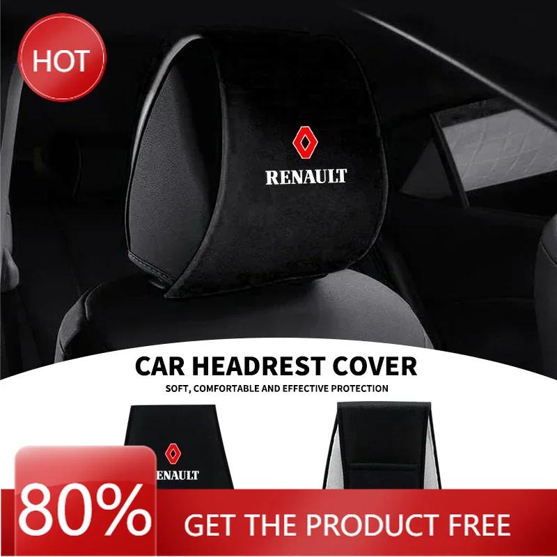 2026 Hot For Renault Hub Caps Car Headrest Cover Seat Head Pillow Neck Headrest Cover For Renault RS Clio Megane 2 3 4 Captur Tr