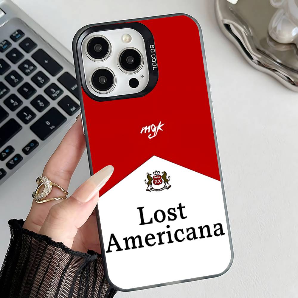 MGK LOST A-AMERICANA Phone Case For iPhone 17,16,15,14,13,12,11,Pro,XS,Max,Plus,Mini,SE4,E Black Matte Shockproof Cover