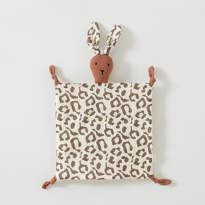 Pure Cotton Baby Comfort Toy: Rabbit Sleep Companion Crinkle Handkerchief