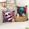 Colorful Skull Cool Cushion Cover Plush Fabric Soft Double-Sided Printed Sofa Warm Winter Home Child Gift Pillow Case