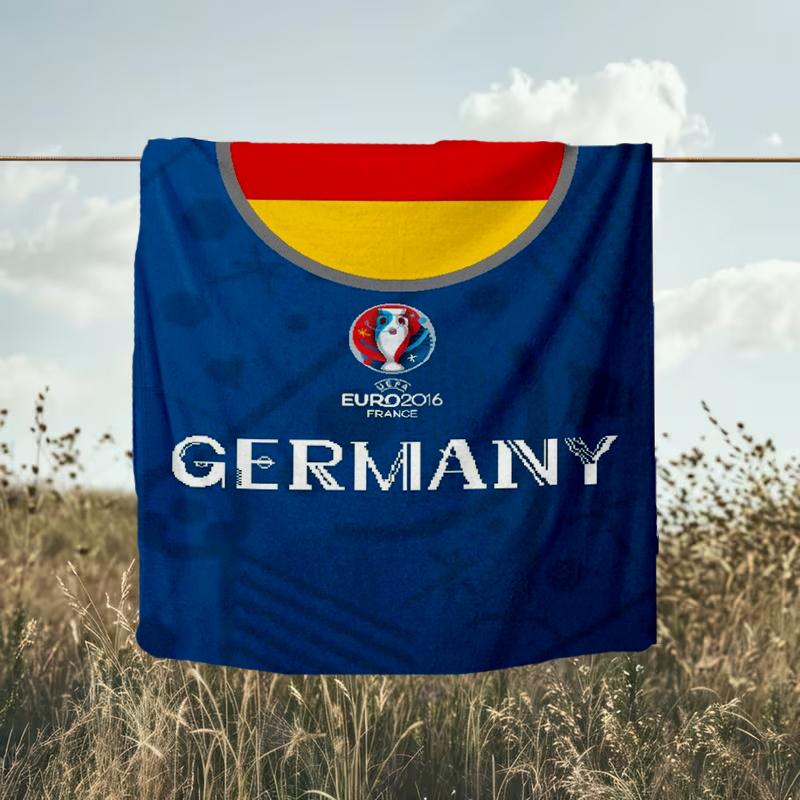 1PC German Football Emblem Printed Soft Flannel Blanket Throw for Adult Bedroom Living Room Sofa Camping Travel Fan gifts Christmas Gifts