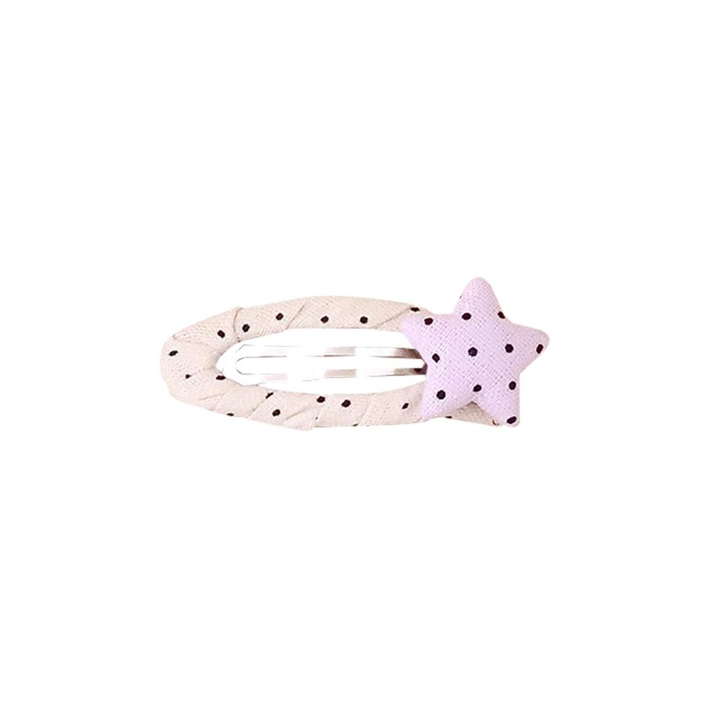 Children's Polka Dot & Star Hair Clips - Macaron Colors