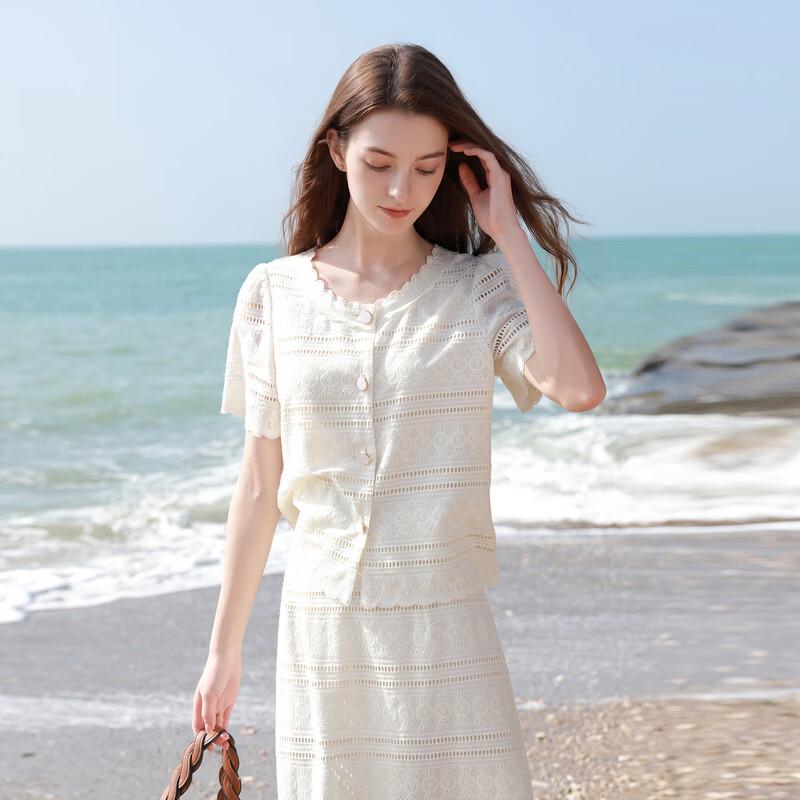 Sancai Summer Plus Size Cardigan and A-Line Skirt Two-Piece Set