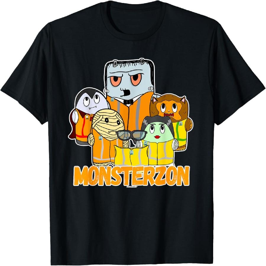 Swagazon Monsters Mummy Frankenstein Dracula Monsterzon T-Shirt S