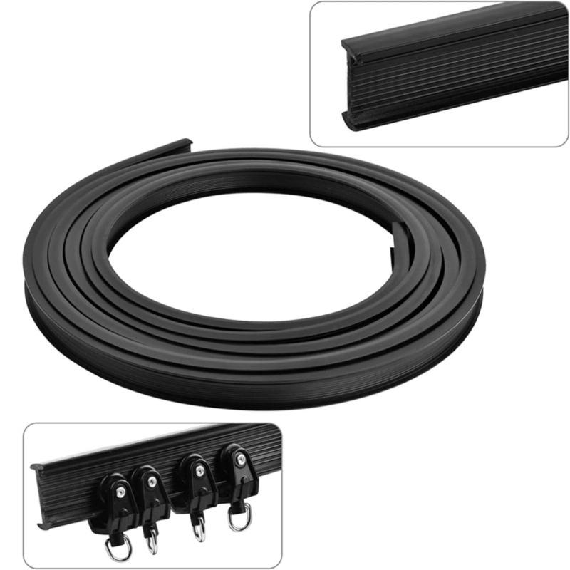 Multipurpose 5 Meter Curved Curtain Rails Set Ceiling Track with Rollers and Hook Brackets Kits for Easy Installation