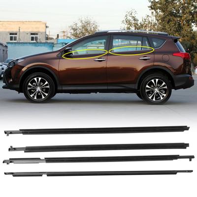 4Pcs Outer Window Seal Belt Rubber Glass Weatherstrip Moulding Trim for Toyota RAV4 2006-2016