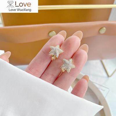 Design Fashion Jewelry 14K Real Gold Plated AAA Zircon Star Earrings Exquisite Small Girl's Gift Women's Earring