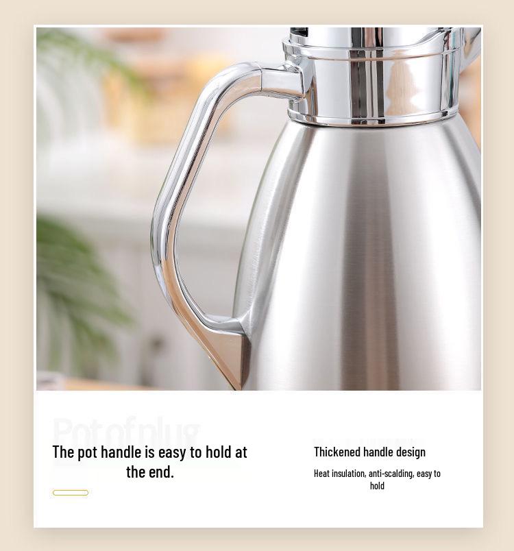 Thickened 304 Stainless Steel Insulated Thermos Flask - Large Capacity Vacuum Hot Water Bottle for Home Use