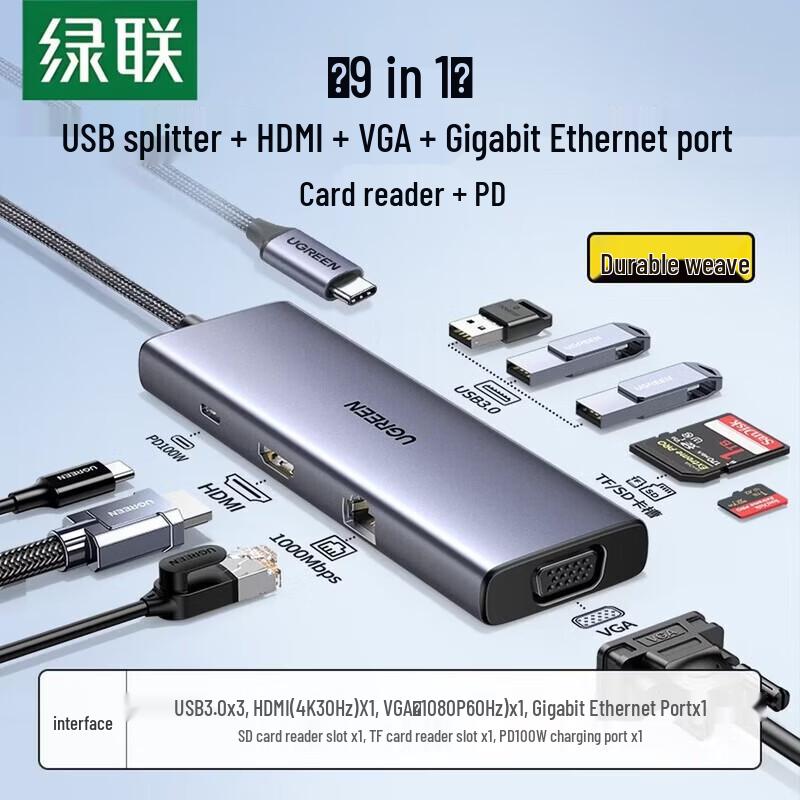 UGREEN 9-in-1 USB-C Thunderbolt 4 Docking Station