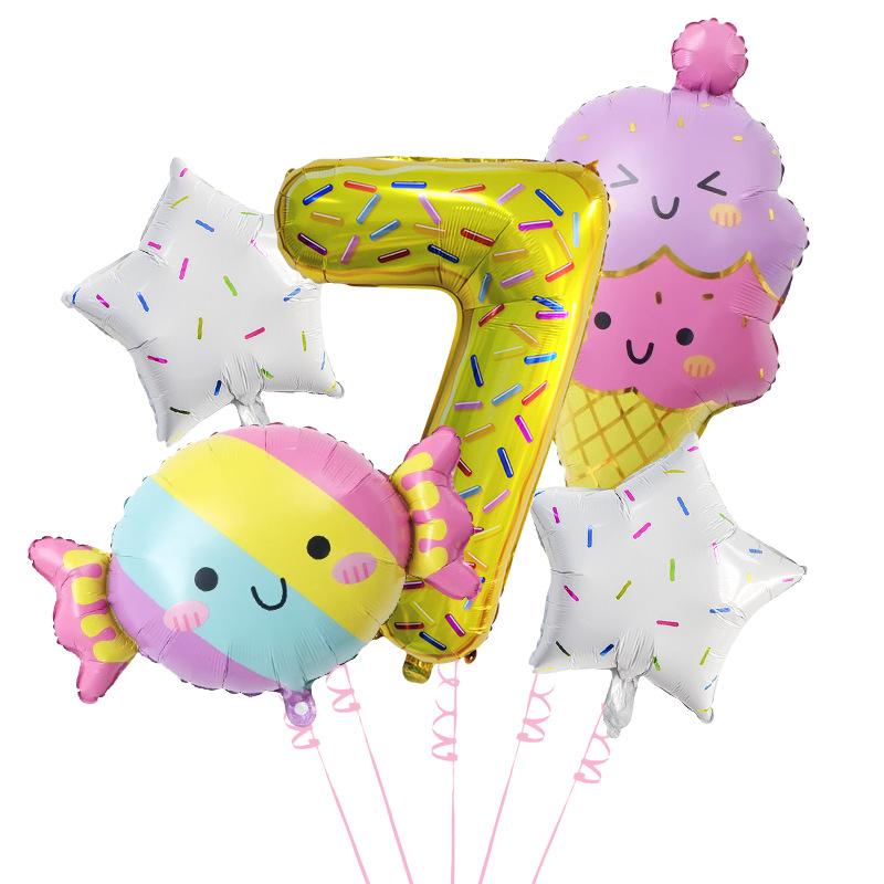 Ice Cream Candy Digital Balloon Set Children's Birthday Set Baby Shower Scene Arrangement