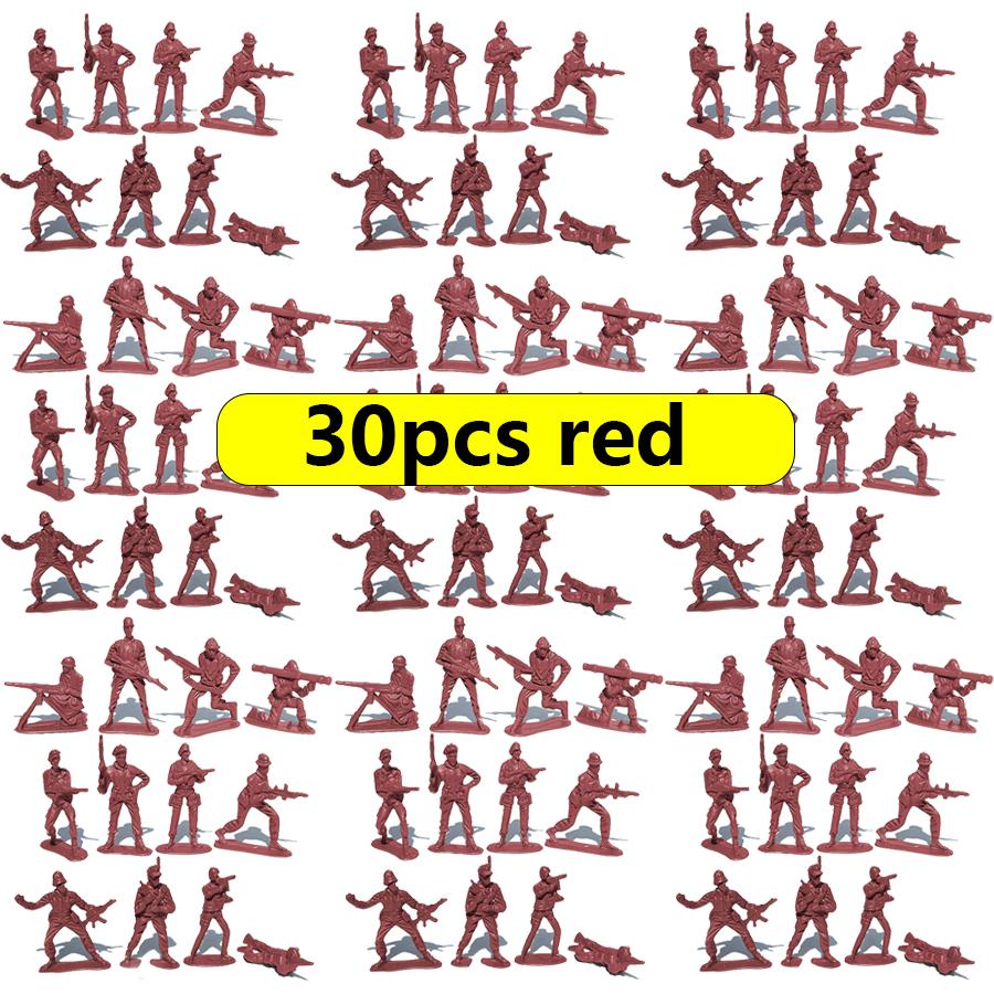 30/48pcs Soldier Action Figures Yellow Blue Green for Collectible Model Scenes Military Themed Party Decor Desktop Ornament JXB