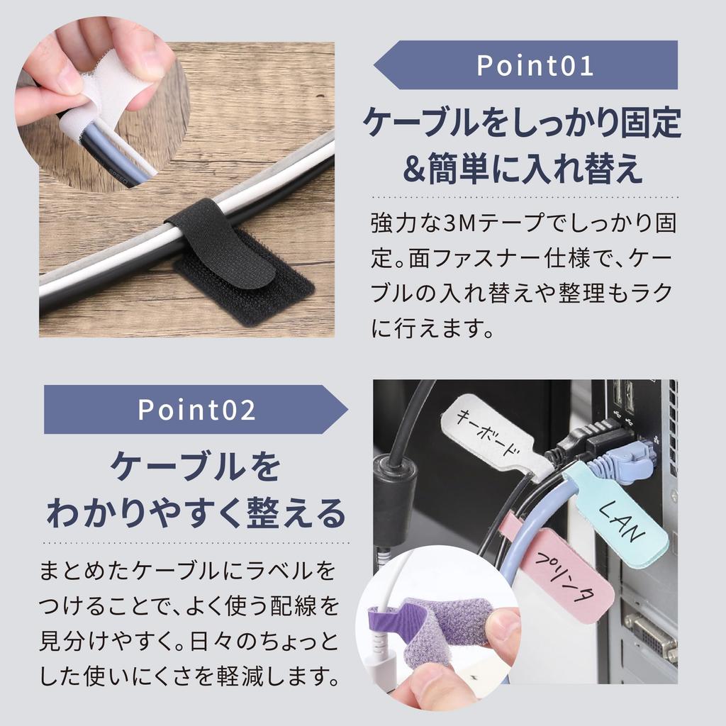 Cable 30 For organizing tidying up behind the around Includes cable labels for securing and identifying by a Professional Organizer and 30 Clips,