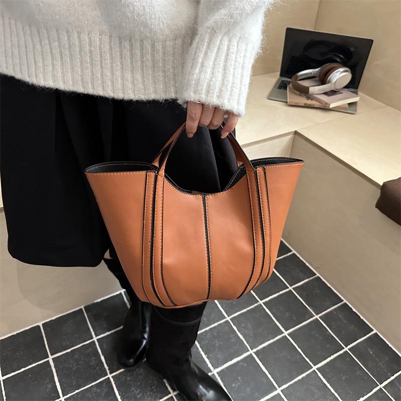 Women's New High-capacity Crossbody Bucket Bag Versatile and Simple Single Shoulder Basket Small Purse and Handbag KTB