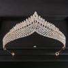 Corona Nuziale Accessori per Capelli Matrimonio d'Oro Strass di Cristallo Tiara e Corone da Sposa Accessorio per Capelli Diadema Ornamento per Capelli