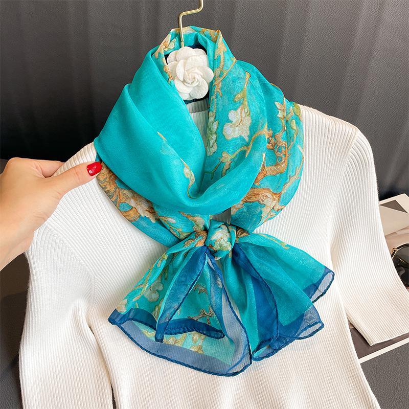 Motetrykt blomster chiffon hijab skjerf kvinner pareo dame bandanas badehåndklær sommer muslimsk slør wrap kvinne foulard