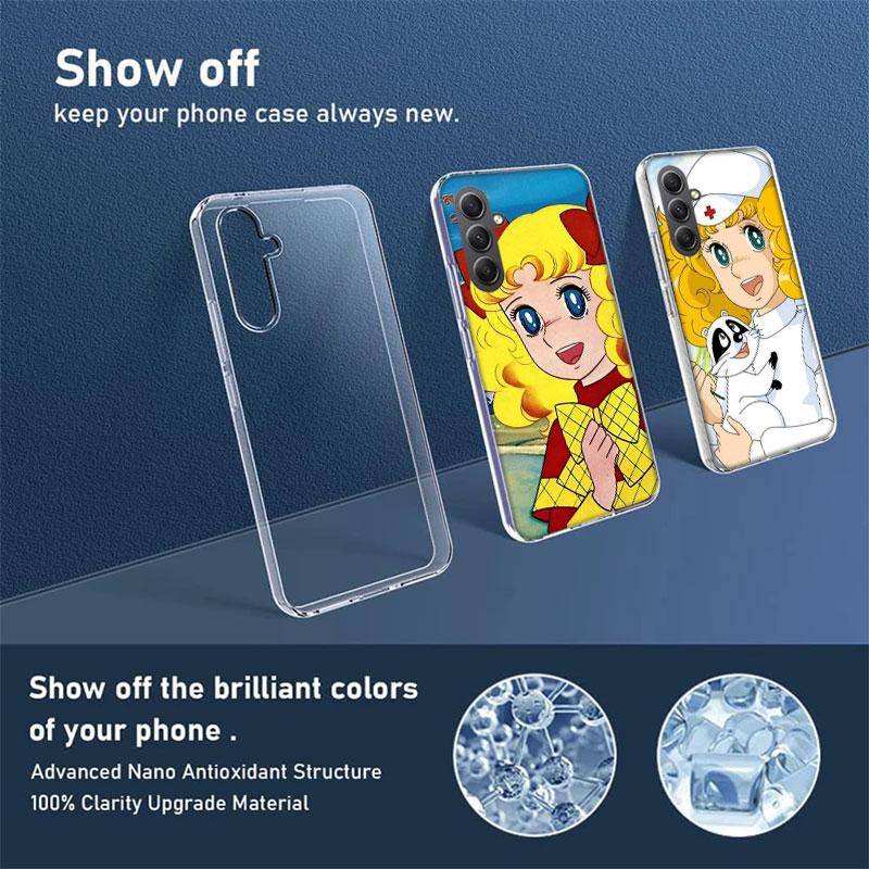 Etui na telefon z anime Candy Candy z lat 90. do Samsung A17 A56 A55 A35 A36 A26 A25 A15 A16 Galaxy Note 20 10 9 8 A70 A50 A40 A30 A20E A71