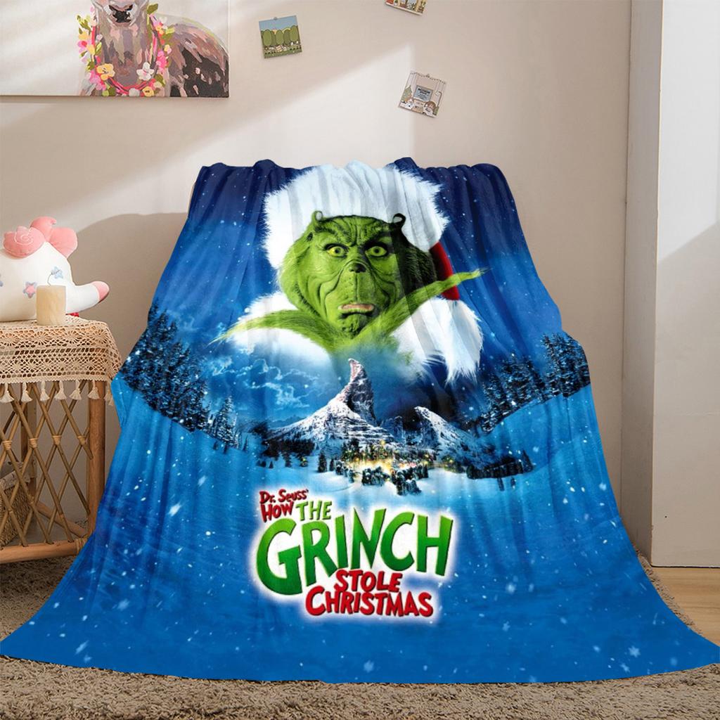 Christmas Gift Comedy Movie How the Grinch Stole Christmas blanket home warming, four season bed decoration sofa cover flannel throwing blanket K12