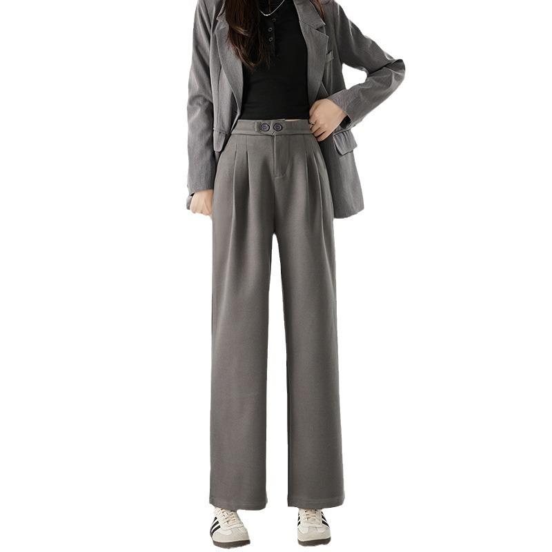 Suit Pants Women's Spring and Autumn New High Waist Drape Wide Leg Pants Loose and Thin Narrow Version Trousers