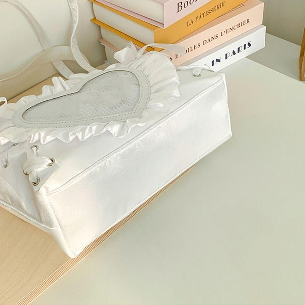 PU PVC Transparente Umhängetasche Schnürung Schleife Handtasche Kreative Anime Tragetasche Herren