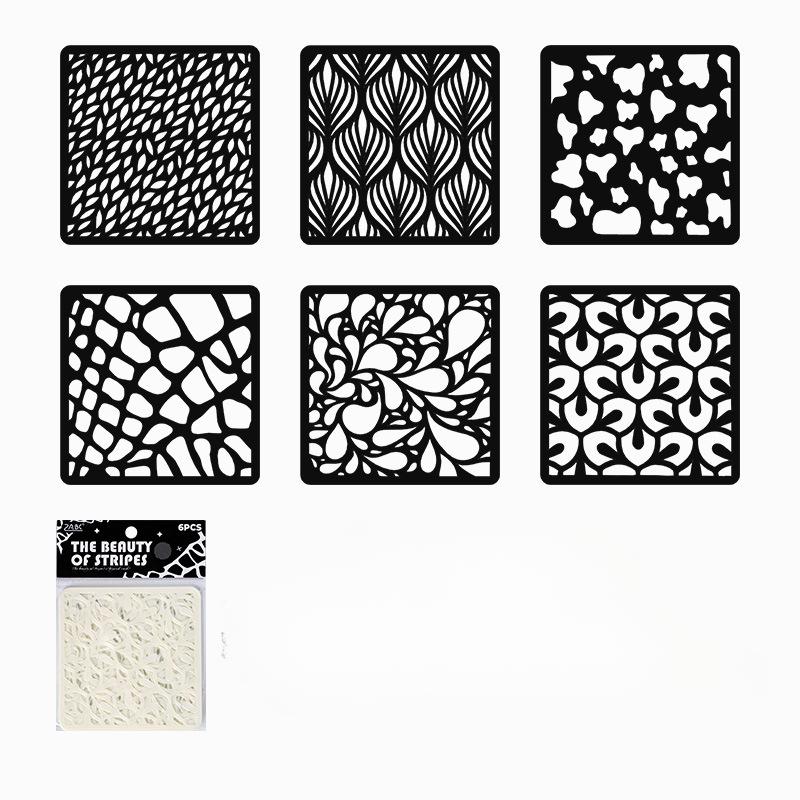 6pcs/set Floral Butterfly Stencil Templates for Scrapbook Wall Small Creative Design DIY Decor Stencils for Painting and Decor